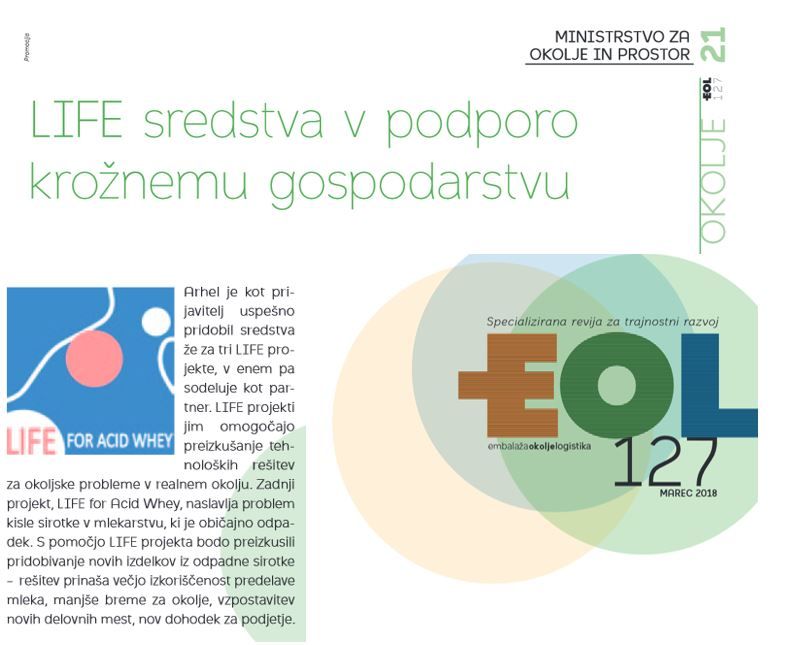 EOL, krožno gospodarstvo, izraba sirotke, sirotkini proteini